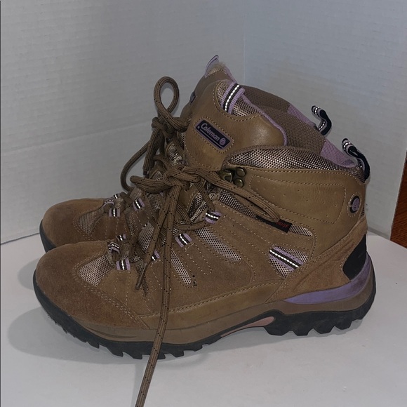 Coleman Brown Lace-Up Women's Hiking Boots with Purple Details - Picture 6 of 8